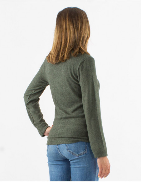 Plain mottled cardigan with buttons