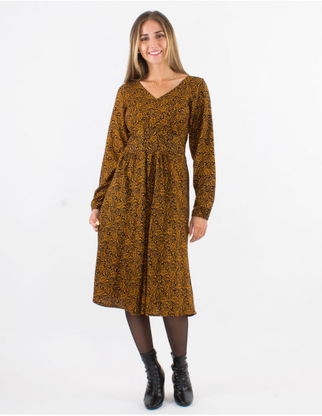 Robe midi col v best sale