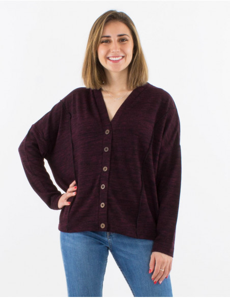 Basic loose-fitting vest with buttons