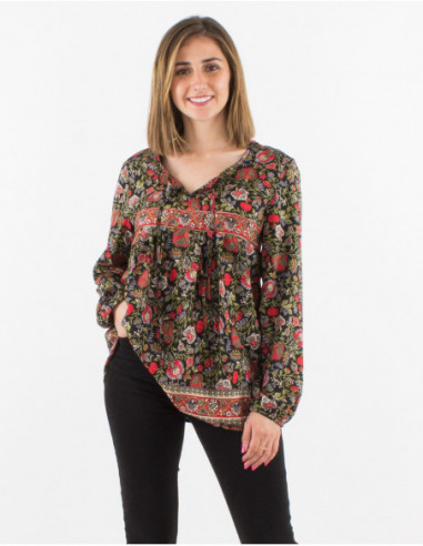 Floral satin blouse new arrivals