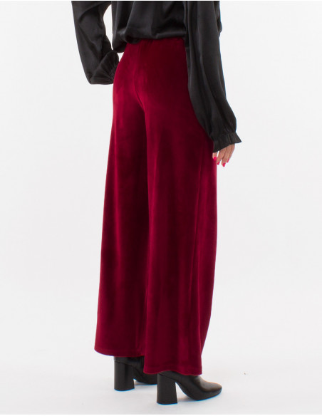 Chic flared pants in plain velvet