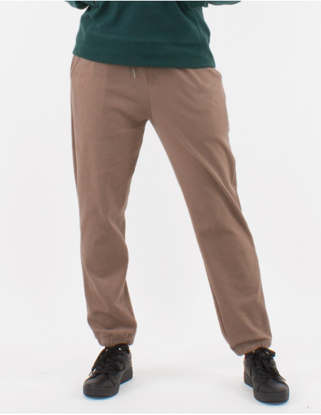 Pantalon sport confortable et chaud pour l'hiver basique taupe