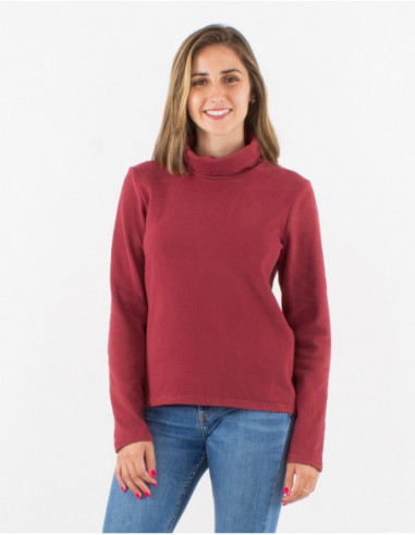 Pull simple pour l'hiver tout doux et chaud basique vieux rose pour femme