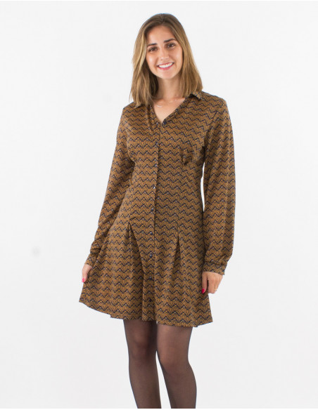 Original short flowing shirt dress