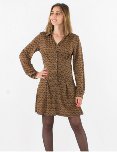 Original short flowing shirt dress