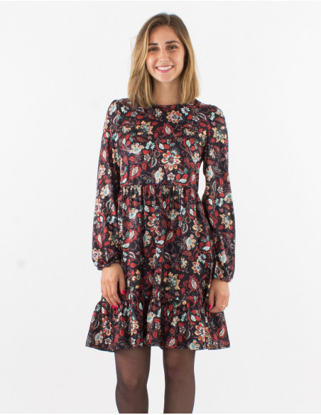 Robe courte patineuse femme pour l'hiver 2022 avec imprimé fleurs originales