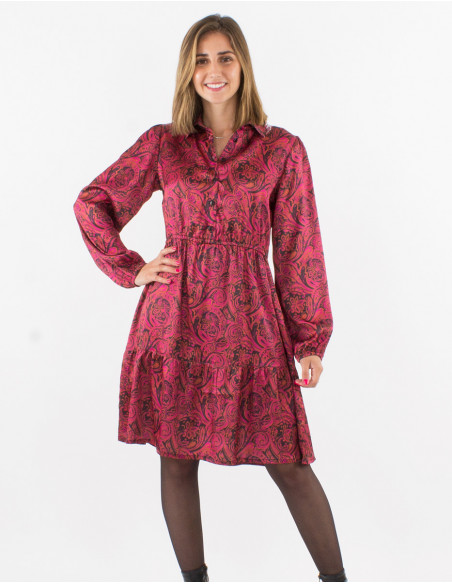 Short satin dress with original design