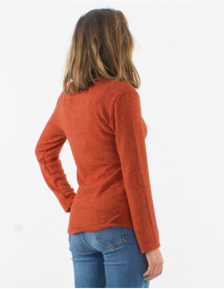 Plain mottled cardigan with buttons