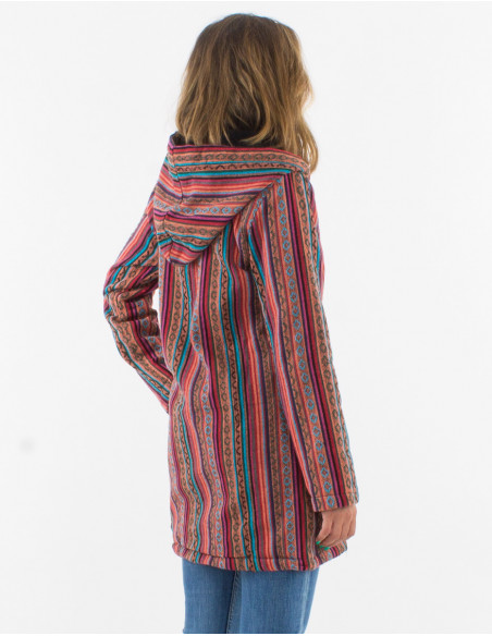 Striped ethnic cotton jacket