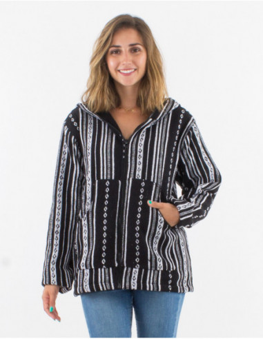 Short mixed jacket in Nepalese cotton