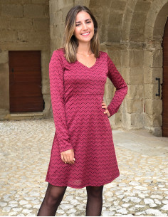 Robe courte évasée motif ethnique chic