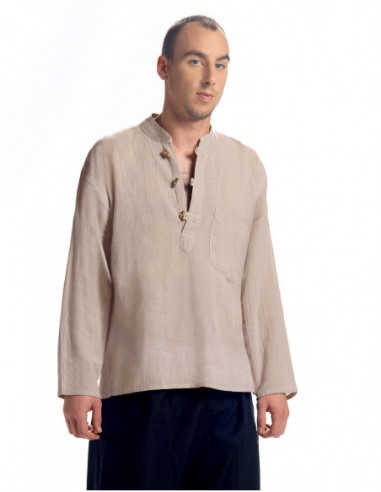Cotton gent blouse with long sleeves