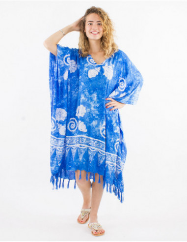 robe de plage avec franges bleu