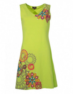 Short sleeveless cotton dress with baba cool print rosettes colors 2
