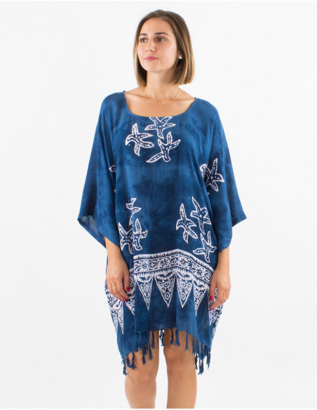 Rayon tunic with fringes
