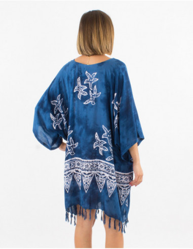 Rayon tunic with fringes