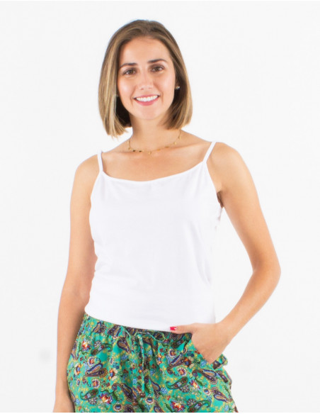 Debardeur pour femme basique et uni avec fines bretelles