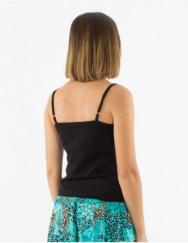 Small basic black tank top for women