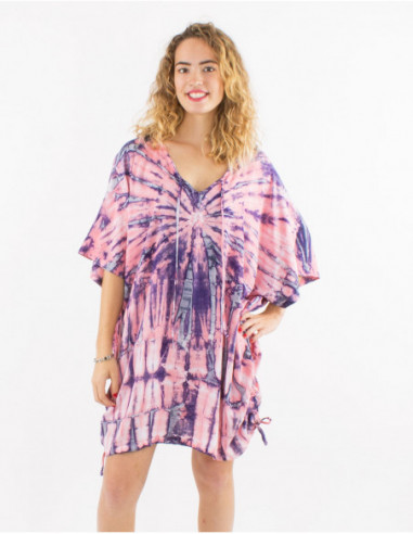 Tunique de plage femme baba cool délavée