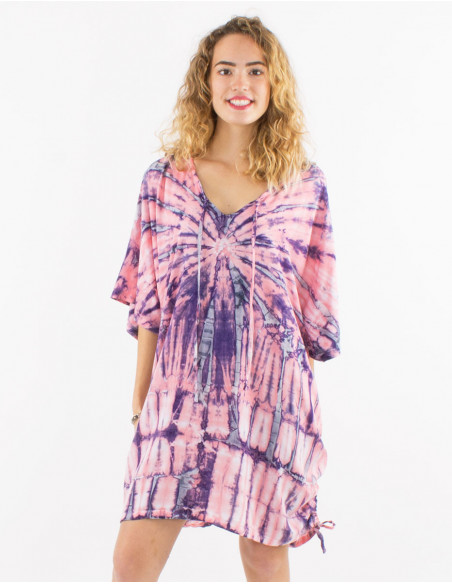 Baba cool beach tunic Tie and Dye for summer 2023 pink