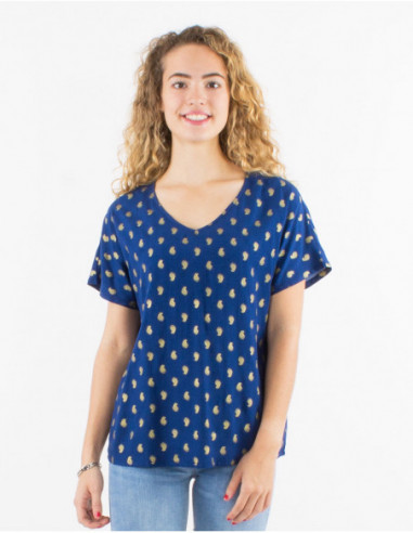 Women's summer top 2023 bohemian chic original navy green