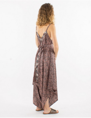 Baba cool pink floral jumpsuit with thin straps