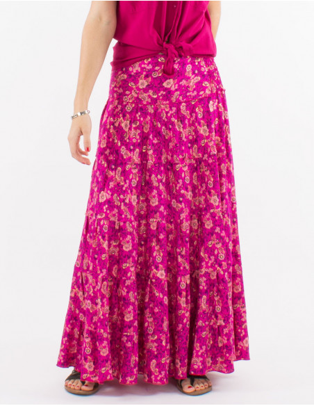 Jupe longue deals boheme rose
