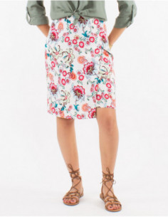 Jupe fluide portefeuille femme à motifs petites fleurs 2