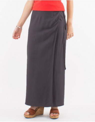 Chic long wrap skirt spring 2023 plain basic