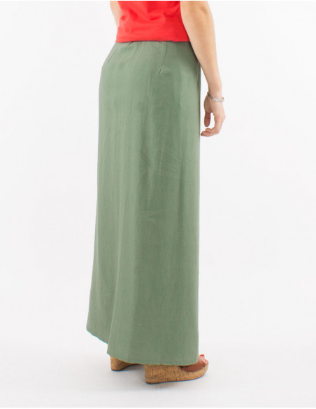 Chic long wrap skirt spring 2023 plain basic water green