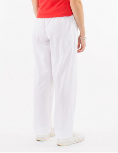 Women's 100% cotton light summer pants in white