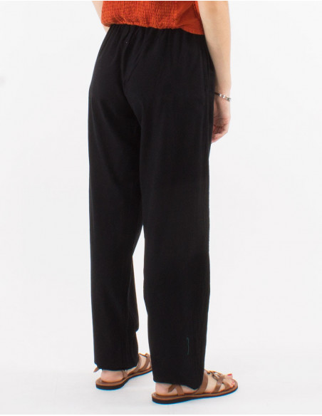 Women's 100% cotton light summer pants in black