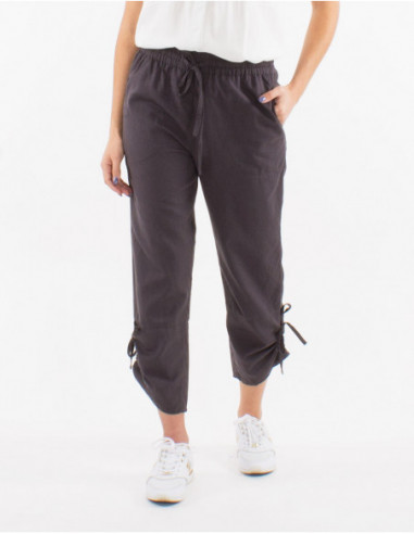 Chic cotton pants for summer plain basic grey