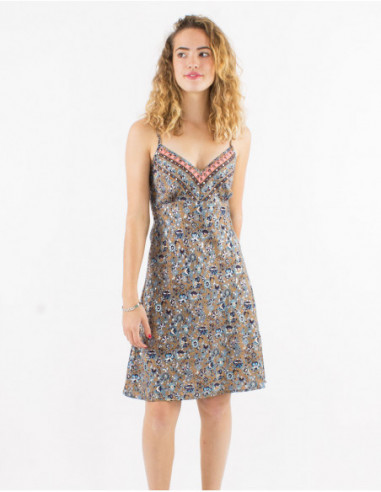 Robe d'été fluide femme avec imprimé bohème fleuri