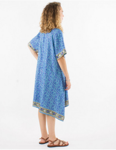 Oversized summer dress 2023 arabesque pattern baba cool turquoise blue