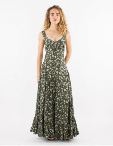 Robe longue bohème chic à volants