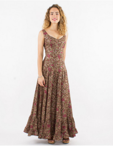 Pink feminine long dress with ruffles for spring 2023