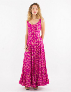 Robe longue bohème fleurs colorées 2