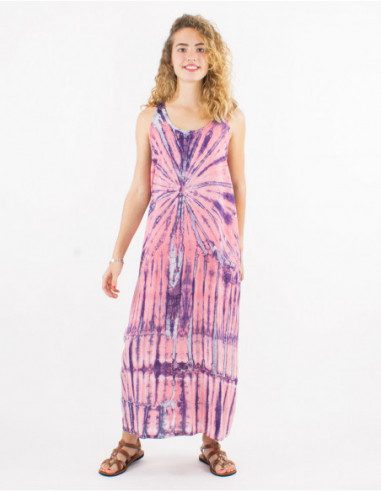 Original baba cool Tie and Dye salmon pink long beach dress