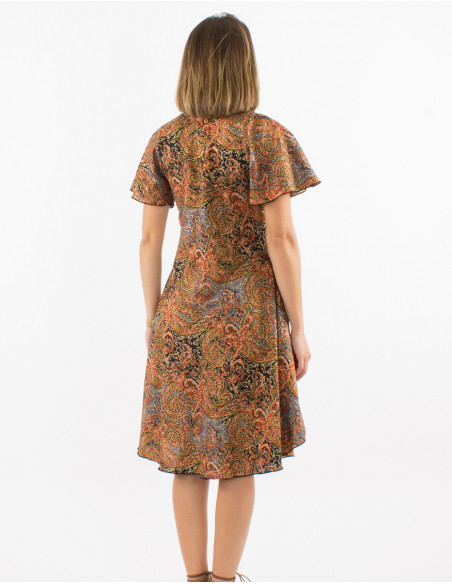 Robe longueur genoux femme fluide de plage baba cool gris