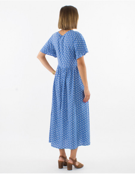 Robe longue large graphisme bohème