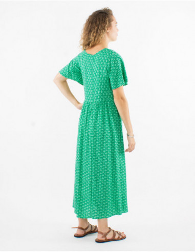 Oversized original geometric mint green midi dress for spring 2023