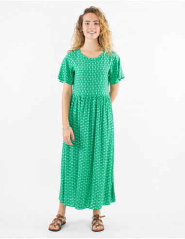 Robe longue large graphisme bohème