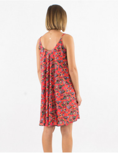 Robe d'été évasée boho motif cachemire