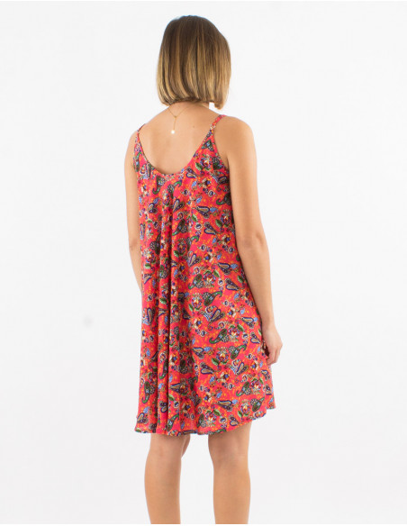 Robe d'été évasée boho motif cachemire