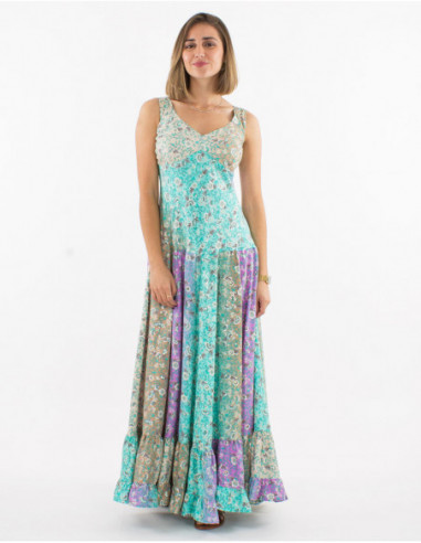 Robe longue romantique fleurs pastels
