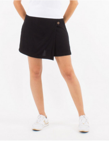 Short jupe chic basique pour femme uni noir