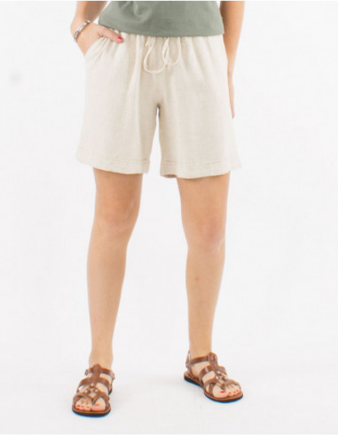 Women's basic cotton shorts plain white for summer 2023