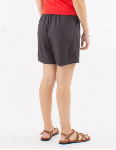 Women's comfortable basic cotton shorts in gray