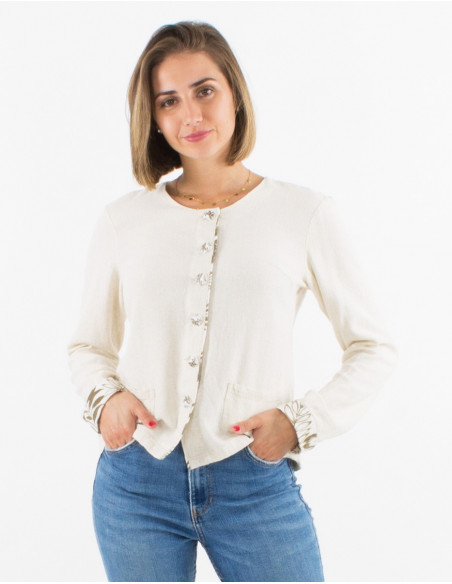 Pull Sans Manches Col V - Blanc - Femme - 4.50